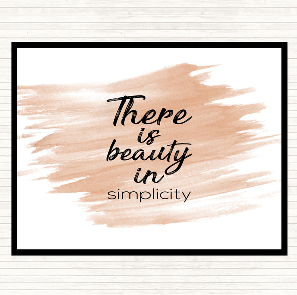 Watercolour Beauty In Simplicity Quote Dinner Table Placemat