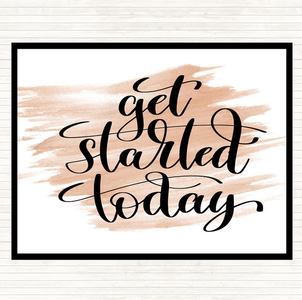 Watercolour Start Today Quote Mouse Mat Pad