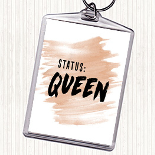 Watercolour Status Queen Quote Bag Tag Keychain Keyring