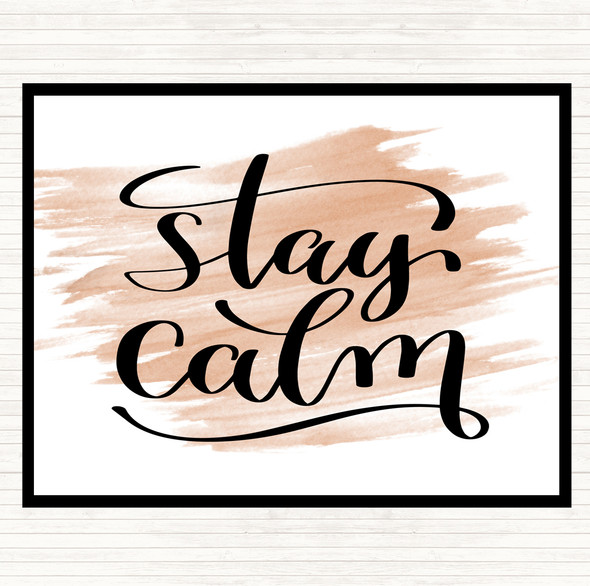 Watercolour Stay Calm Quote Dinner Table Placemat