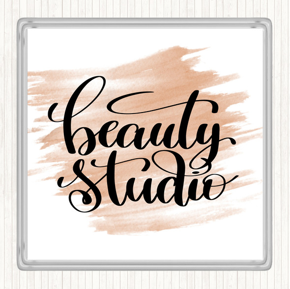 Watercolour Beauty Studio Quote Drinks Mat Coaster