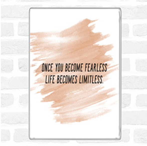 Watercolour Become Fearless Quote Jumbo Fridge Magnet