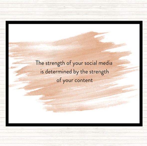 Watercolour Strength Of Social Media Quote Dinner Table Placemat