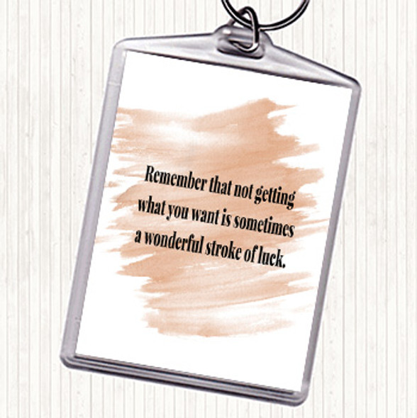 Watercolour Stroke Of Luck Quote Bag Tag Keychain Keyring