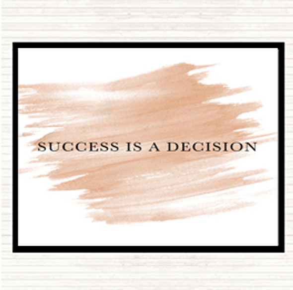 Watercolour Success Is A Decision Quote Dinner Table Placemat