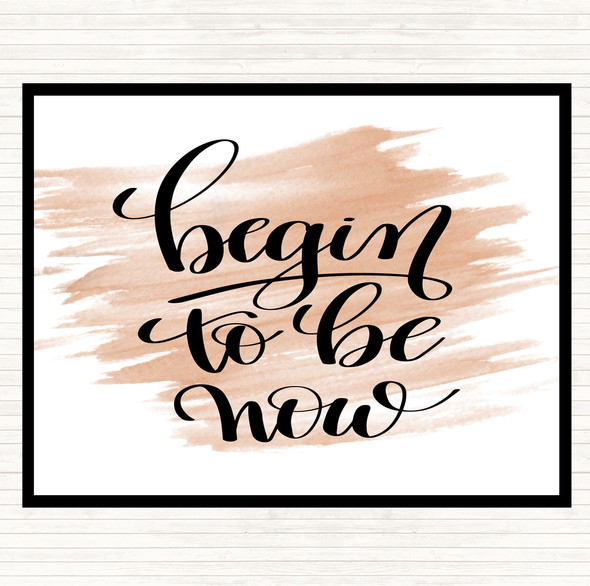 Watercolour Begin To Be Now Quote Mouse Mat Pad