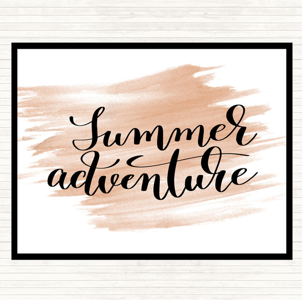 Watercolour Summer Adventure Quote Mouse Mat Pad