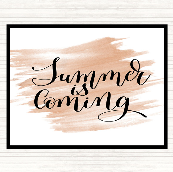 Watercolour Summer Is Coming Quote Dinner Table Placemat