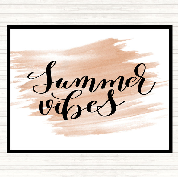 Watercolour Summer Vibes Quote Dinner Table Placemat