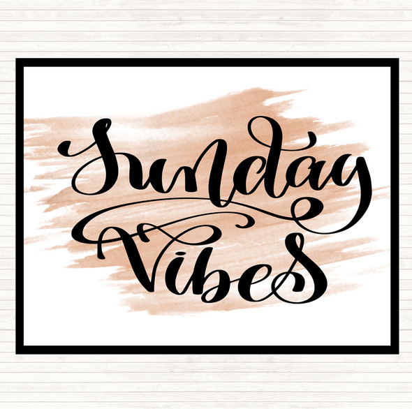 Watercolour Sunday Vibes Quote Dinner Table Placemat