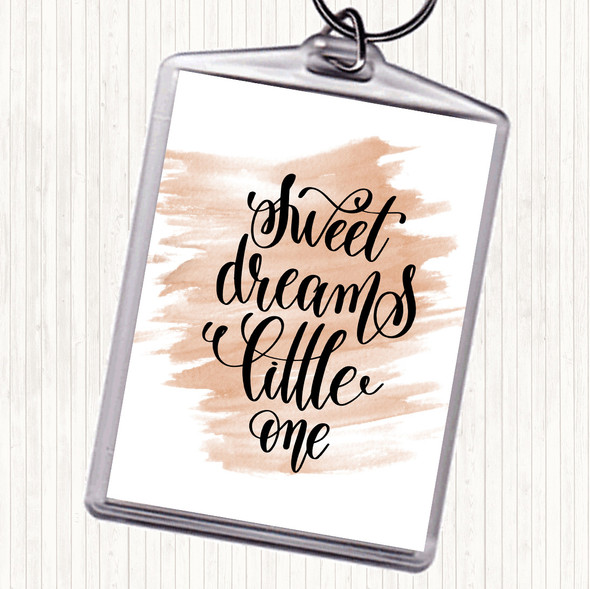 Watercolour Sweet Dreams Little One Quote Bag Tag Keychain Keyring