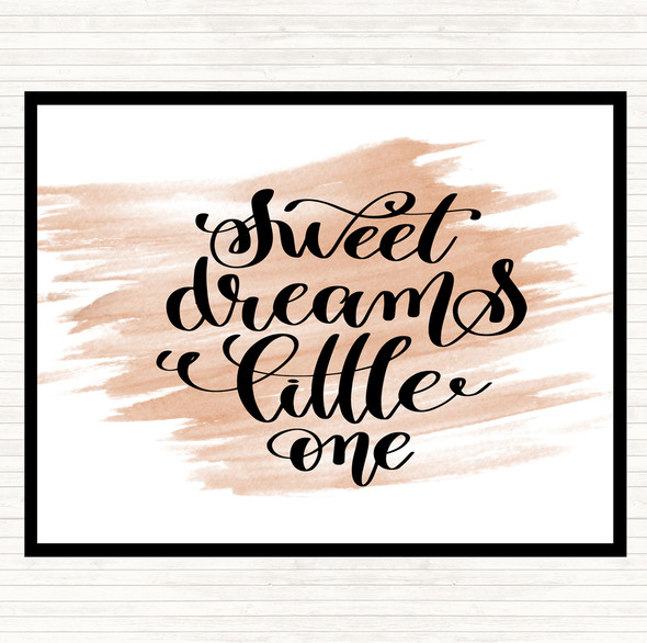 Watercolour Sweet Dreams Little One Quote Dinner Table Placemat