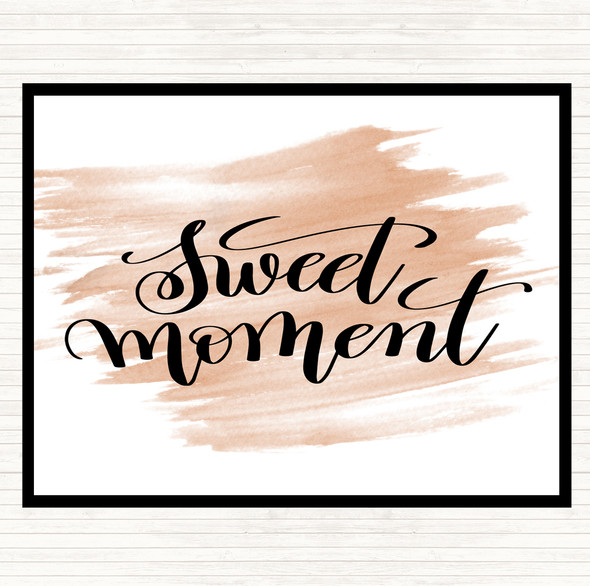 Watercolour Sweet Moment Quote Dinner Table Placemat