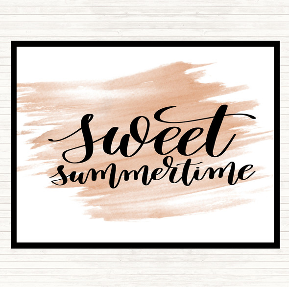 Watercolour Sweet Summertime Quote Mouse Mat Pad