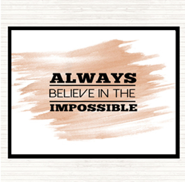 Watercolour Believe In The Impossible Quote Mouse Mat Pad