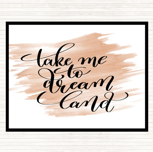 Watercolour Take Me To Dream World Quote Dinner Table Placemat
