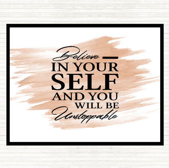 Watercolour Believe In Yourself Quote Mouse Mat Pad