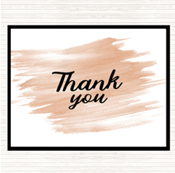 Watercolour Thank You Quote Dinner Table Placemat