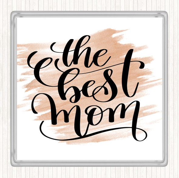 Watercolour The Best Mom Quote Drinks Mat Coaster