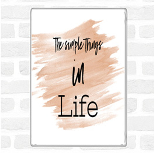 Watercolour The Simple Things Quote Jumbo Fridge Magnet