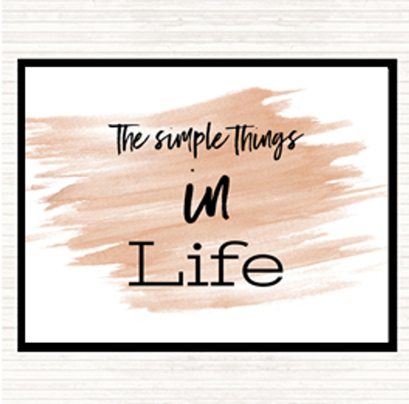 Watercolour The Simple Things Quote Dinner Table Placemat