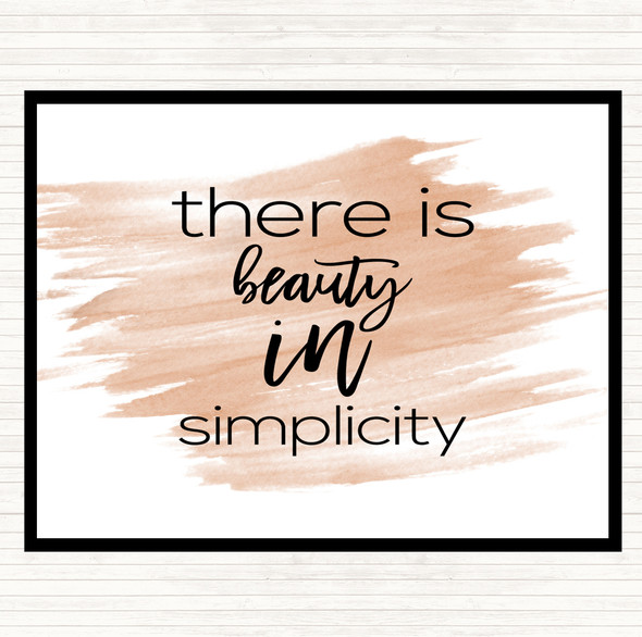 Watercolour There Is Beauty In Simplicity Quote Dinner Table Placemat