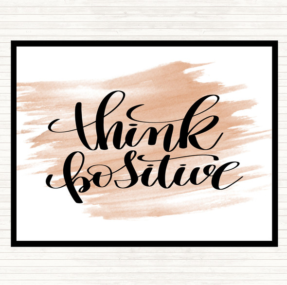 Watercolour Think Positive Quote Mouse Mat Pad