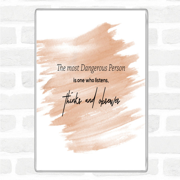 Watercolour Thinks And Observes Quote Jumbo Fridge Magnet