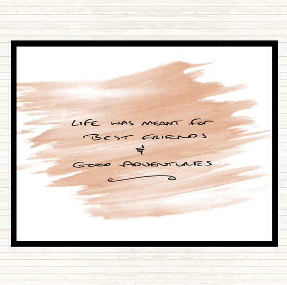 Watercolour Best Friends Quote Dinner Table Placemat