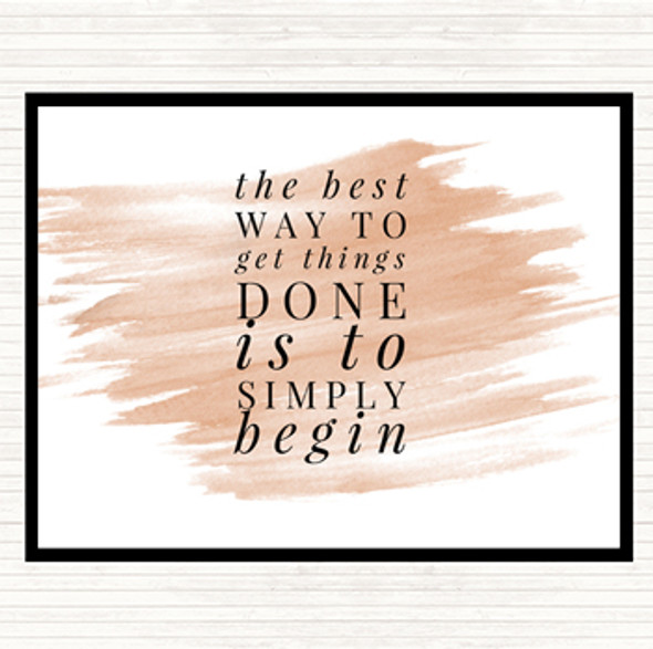 Watercolour To Get Things Done Simply Begin Quote Dinner Table Placemat