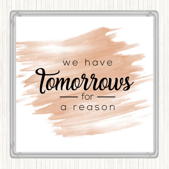 Watercolour Tomorrows Quote Drinks Mat Coaster