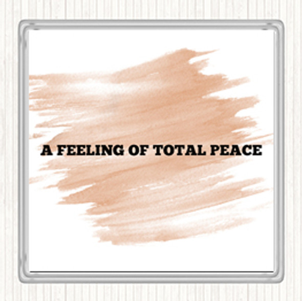 Watercolour Total Peace Quote Drinks Mat Coaster