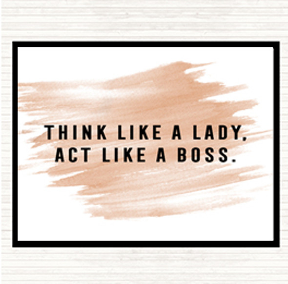 Watercolour Act Like A Boss Quote Mouse Mat Pad