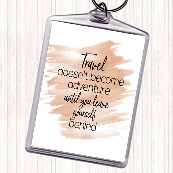 Watercolour Travel Quote Bag Tag Keychain Keyring