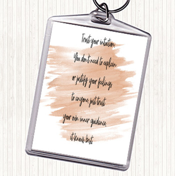 Watercolour Trust Your Intuition Quote Bag Tag Keychain Keyring