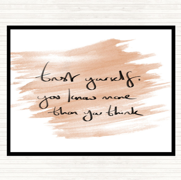 Watercolour Trust Yourself Quote Mouse Mat Pad