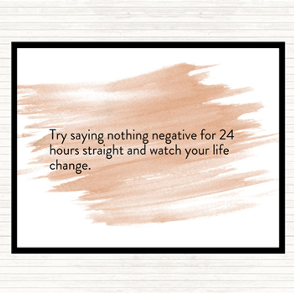 Watercolour Try Saying Nothing Negative For 24 Hours Quote Mouse Mat Pad