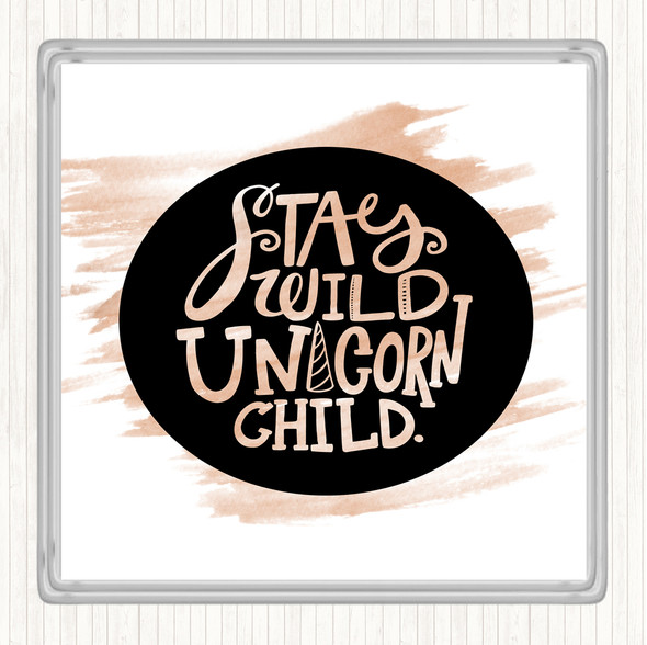 Watercolour Unicorn Child Quote Drinks Mat Coaster