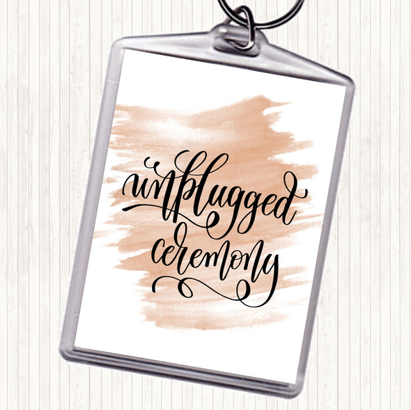 Watercolour Unplugged Ceremony Quote Bag Tag Keychain Keyring