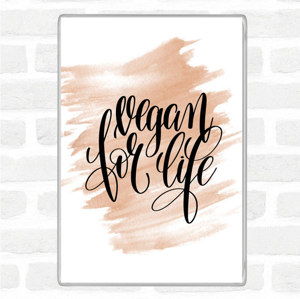 Watercolour Vegan For Life Quote Jumbo Fridge Magnet