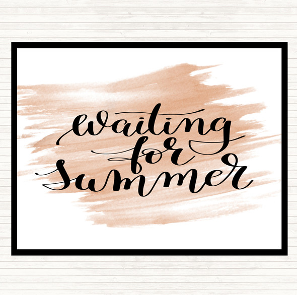 Watercolour Waiting For Summer Quote Mouse Mat Pad