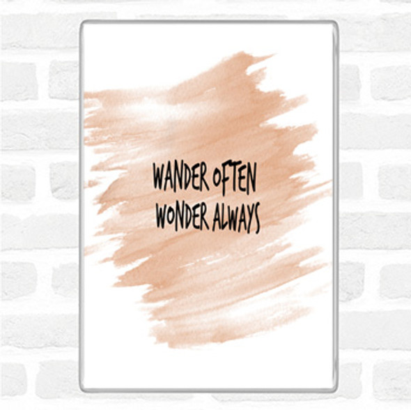 Watercolour Wander Often Wonder Always Quote Jumbo Fridge Magnet