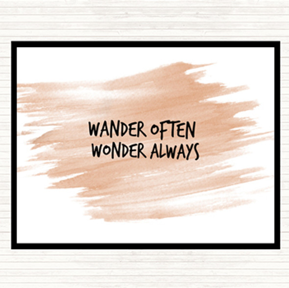 Watercolour Wander Often Wonder Always Quote Dinner Table Placemat
