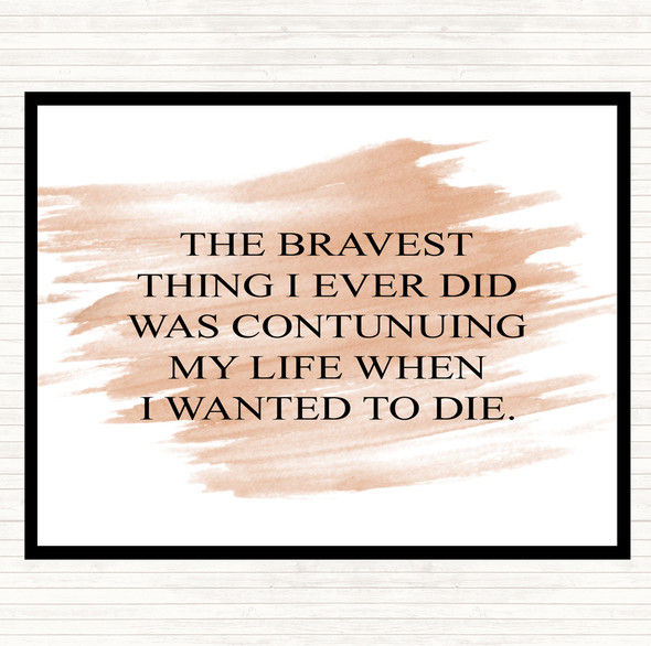 Watercolour Wanted To Die Quote Dinner Table Placemat