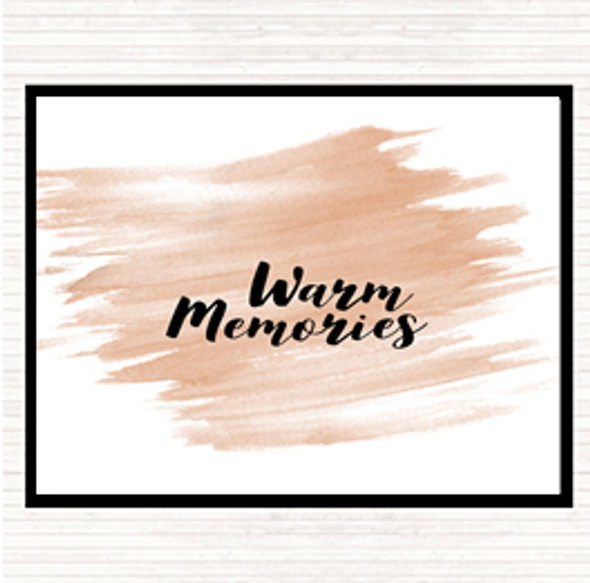 Watercolour Warm Memories Quote Dinner Table Placemat