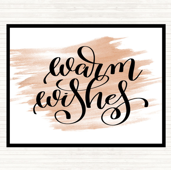 Watercolour Warm Wishes Quote Dinner Table Placemat