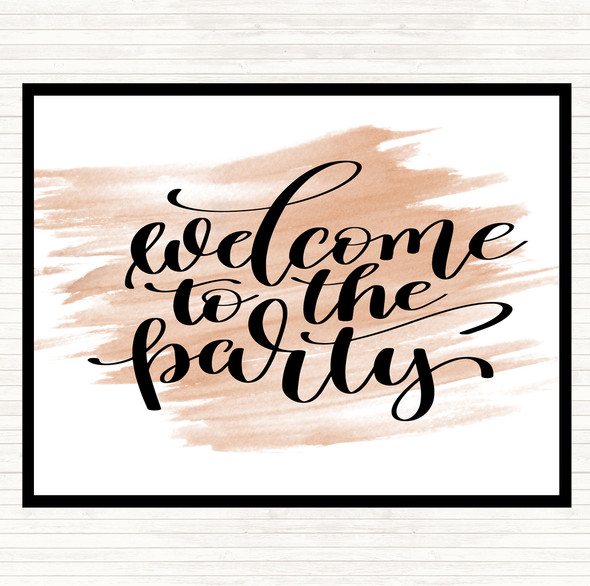 Watercolour Welcome To Party Quote Mouse Mat Pad