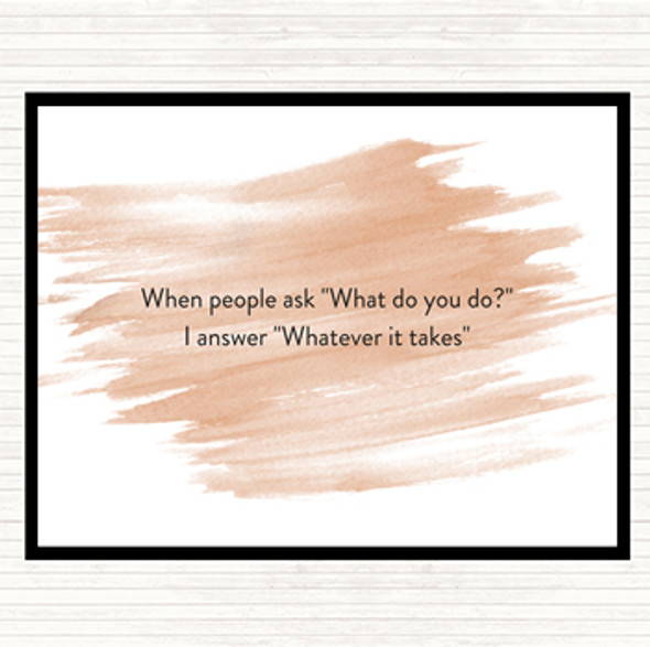 Watercolour Whatever It Takes Quote Mouse Mat Pad