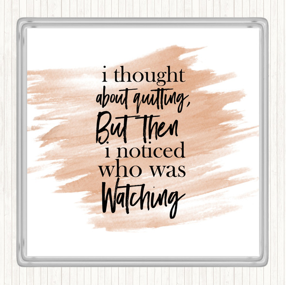Watercolour Who Was Watching Quote Drinks Mat Coaster