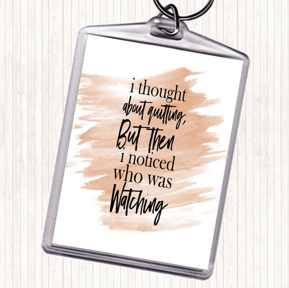 Watercolour Who Was Watching Quote Bag Tag Keychain Keyring